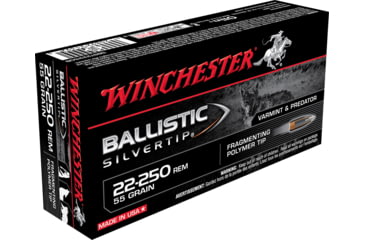 opplanet winchester ballistic silvertip 22 250 remington 55 grain fragmenting polymer tip centerfire rifle ammo 20 rounds sbst22250b main