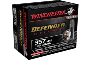 opplanet winchester defender handgun 357 magnum 125 grain bonded jacketed hollow point brass cased centerfire pistol ammo 20 rounds s357mpdb main