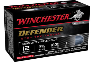 opplanet winchester defender shotshell 12 gauge 1 oz 2 75in centerfire shotgun slug ammo 10 rounds s12pdx1s main