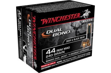 opplanet winchester dual bond handgun 44 magnum 240 grain bonded dual jacket brass cased centerfire pistol ammo 20 rounds s44rmdb main