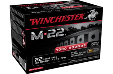 opplanet winchester m 22 22 long rifle 40 grain copper plated lead round nose rimfire ammo 1000 rounds s22lrt main