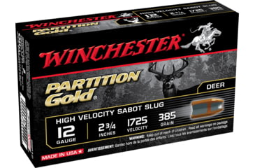 opplanet winchester partition gold 12 gauge 385 grain 2 75in centerfire shotgun slug ammo 5 rounds ssp12 main