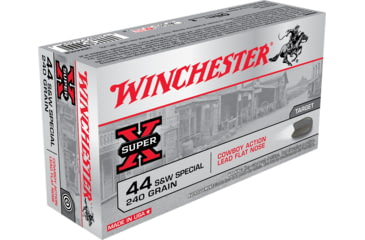 opplanet winchester super x handgun 44 special 240 grain lead flat nose centerfire pistol ammo 50 rounds usa44cb main