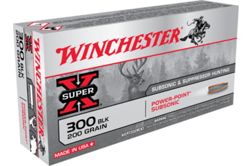 opplanet winchester super x subsonic expanding 300 aac blackout 200 grain copper plated hollow point centerfire rifle ammo 20 rounds x300blkx main