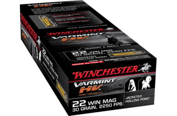opplanet winchester varmint hv 22 winchester magnum rimfire 30 grain jacketed hollow point brass cased rimfire ammo 50 rounds s22m2 main