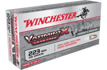 opplanet winchester varmint x rifle 223 remington 38 grain zink core hollow point centerfire rifle ammo 20 rounds x223plf main